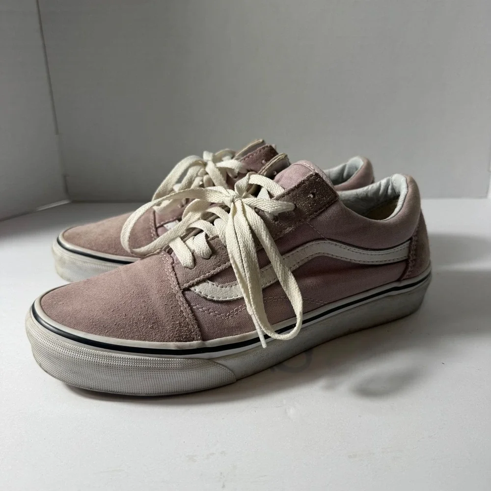 Vans Old Skool Dusty Rose Pink Suede Canvas Sneakers Womens 8.5 Mens 7.0